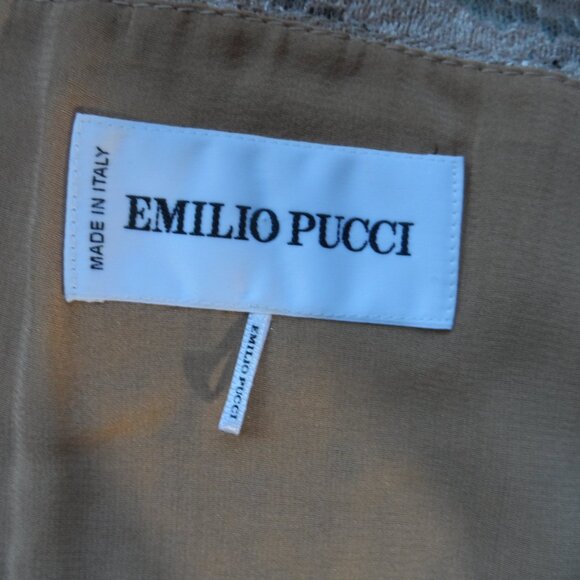 New Emilio Pucci Beige Lace Cocktail Sheath Dress Size US 6 - Picture 14 of 16